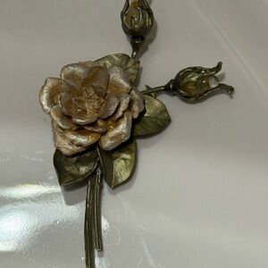 MICHAEL MICHAUD "Pink Flower" Glass Buds STATEMENT PIN LARGE Pin/Brooch